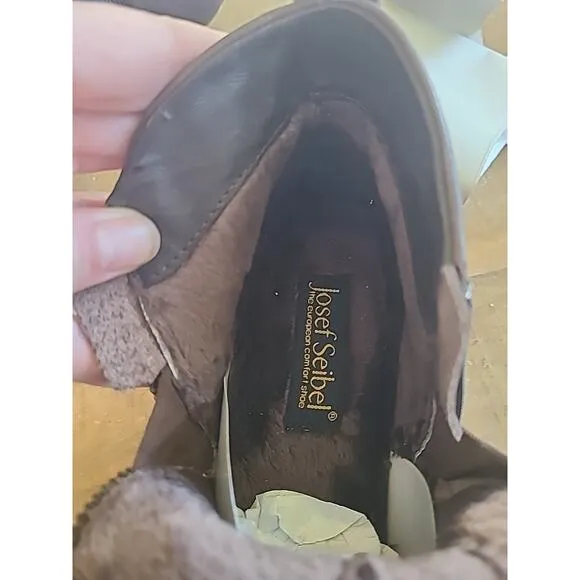 Josef Seibel Daphne Brown Espresso Leather Ankle Boots Womens 41 Waterproof