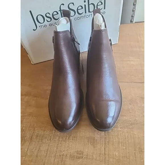 Josef Seibel Daphne Brown Espresso Leather Ankle Boots Womens 41 Waterproof