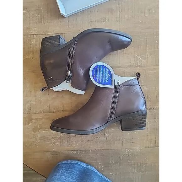 Josef Seibel Daphne Brown Espresso Leather Ankle Boots Womens 41 Waterproof