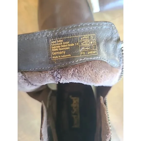 Josef Seibel Daphne Brown Espresso Leather Ankle Boots Womens 41 Waterproof