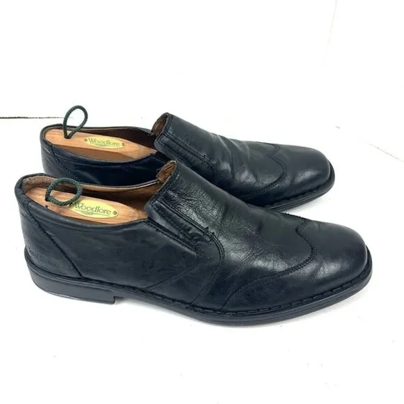 Josef Seibel Douglas Loafers Slip On Men Sz 13 EU 46 Black Leather Dress Shoes