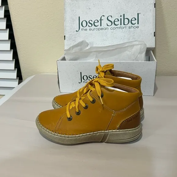 Josef Seibel Ladies Louisa 07 Yellow Leather Ankle Boots EU36 US 5/5.5