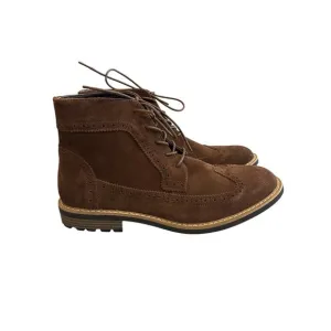 Joseph Abboud Lewis Mens Size 12 Brown Leather Suede Wingtip Lace Up Ankle Boots