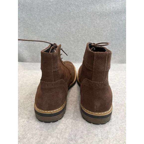 Joseph Abboud Lewis Mens Size 12 Brown Leather Suede Wingtip Lace Up Ankle Boots