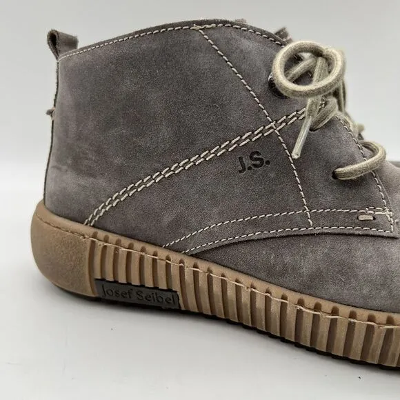 Joseph Seibel Maren 02 Taupe Suede Sherpa Lined Lace Up Chukka Boots Women’s 39
