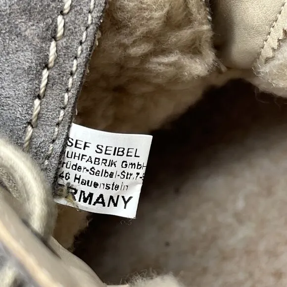 Joseph Seibel Maren 02 Taupe Suede Sherpa Lined Lace Up Chukka Boots Women’s 39