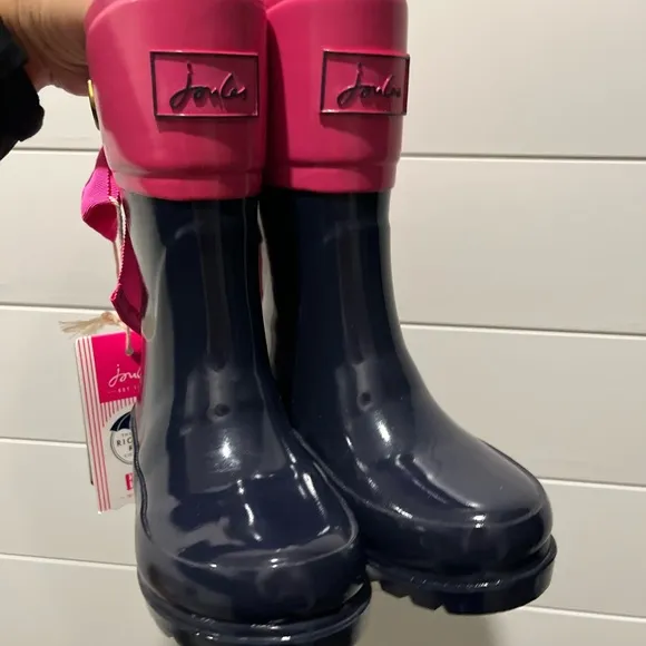 Joules Pink Size 9 Toddler &amp; Naturino Black w/faux fur Size 9 (2 Set Boots)