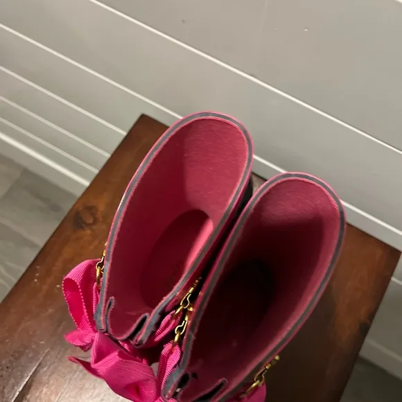 Joules Pink Size 9 Toddler &amp; Naturino Black w/faux fur Size 9 (2 Set Boots)