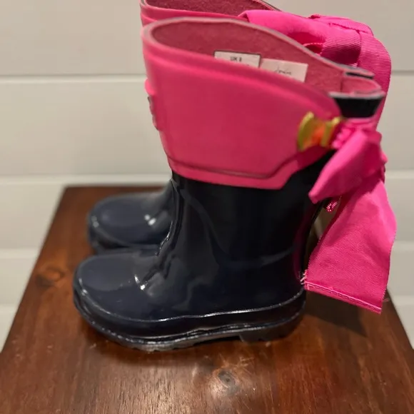 Joules Pink Size 9 Toddler &amp; Naturino Black w/faux fur Size 9 (2 Set Boots)