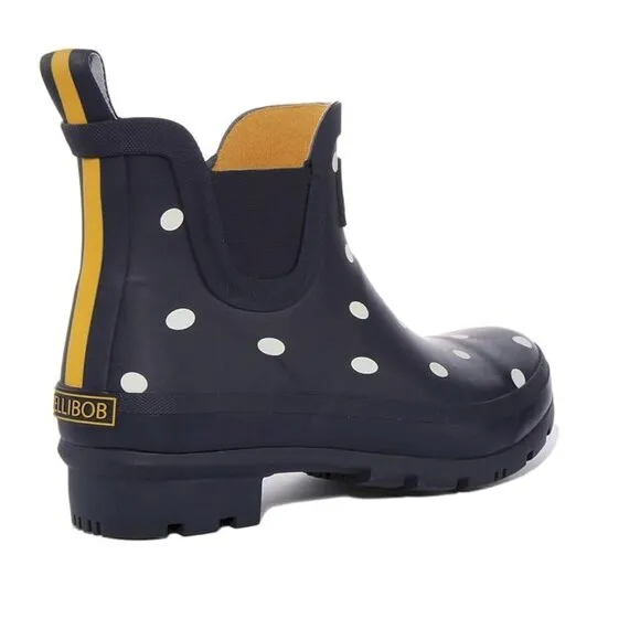 Joules Women's Wellibob Navy White Dots Rain Boot Kids Size 5 New in Box
