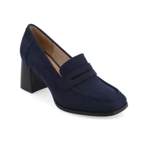 Journee Collection Navy Block Heel Loafers
