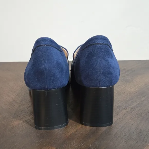 Journee Collection Navy Block Heel Loafers