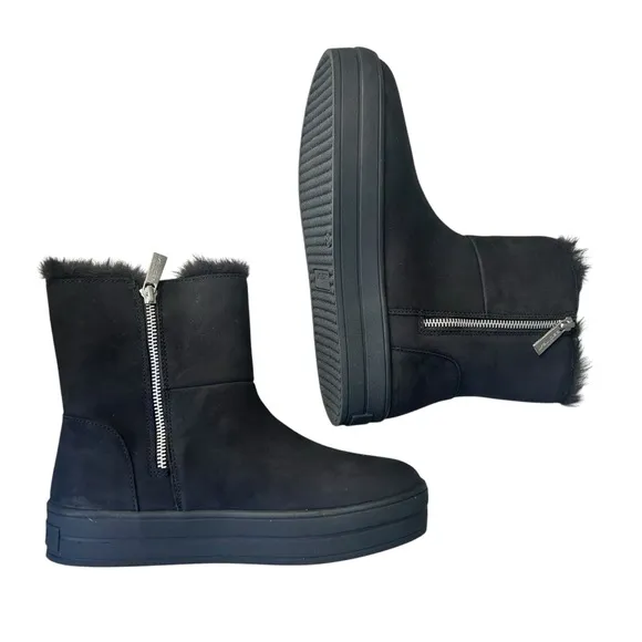 J/Slides NEW! Allie High Top Black Suede Boots Size 8