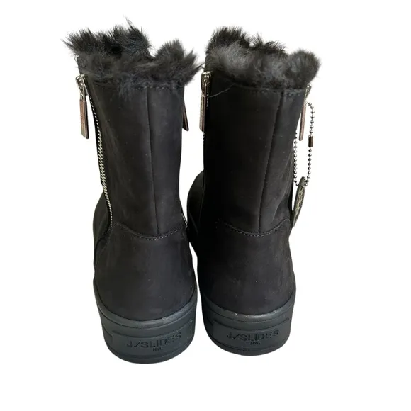 J/Slides NEW! Allie High Top Black Suede Boots Size 8