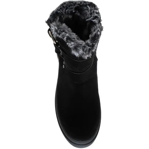 J/SLIDES NYC NELLY WATER RESISTANT FAUX FUR BLACK SUEDE WINTER BOOTS🆕