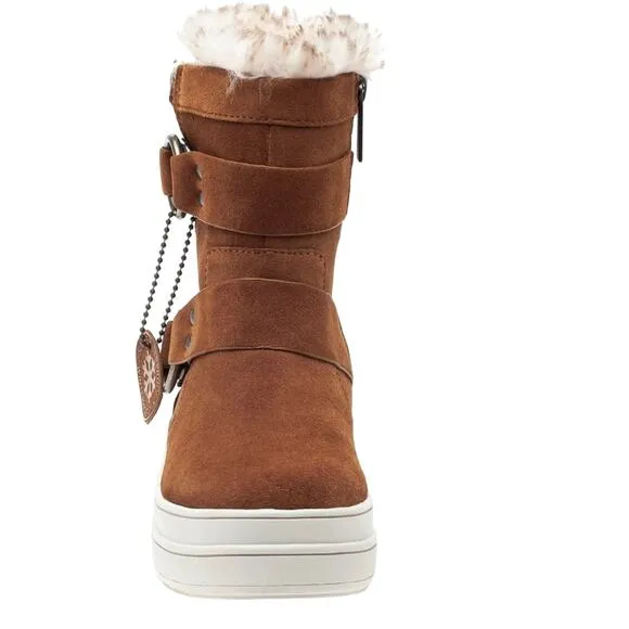 J/SLIDES NYC “NELLY” WATER RESISTANT FAUX FUR TAN/BROWN SUEDE WINTER BOOTS🆕