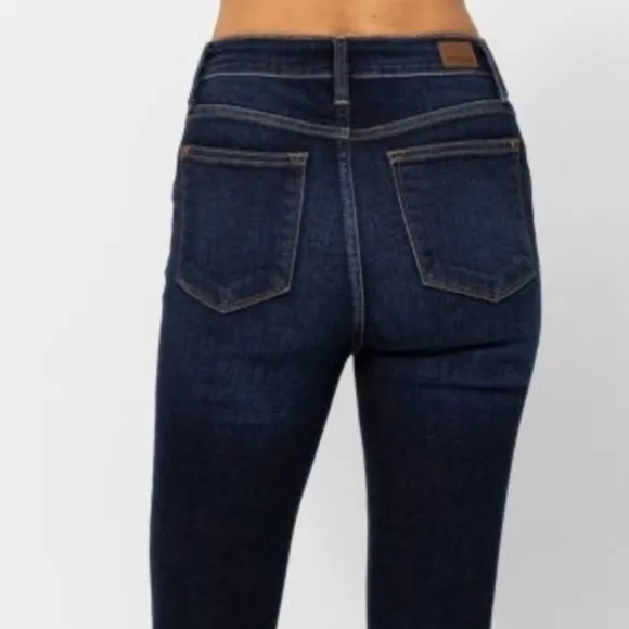 Judy Blue Skinny High-Rise Waist Denim Handsand Stretchy Jeans Slim Ankle Pants