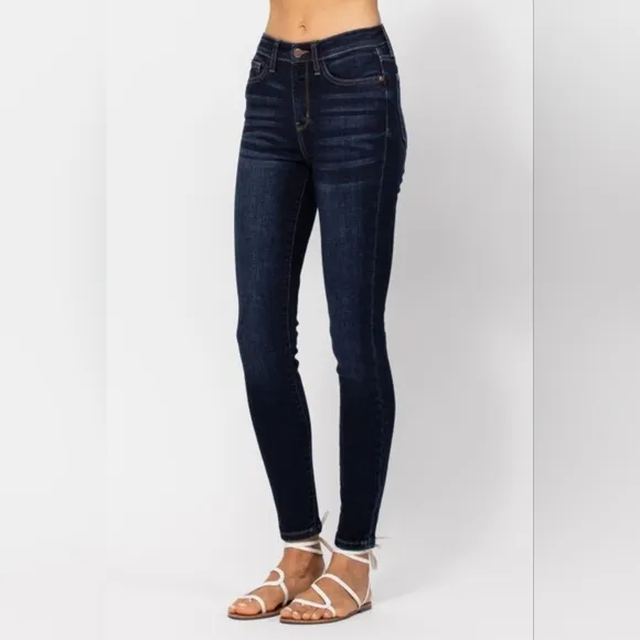 Judy Blue Skinny High-Rise Waist Denim Handsand Stretchy Jeans Slim Ankle Pants