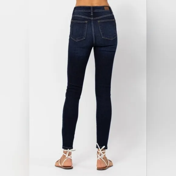 Judy Blue Skinny High-Rise Waist Denim Handsand Stretchy Jeans Slim Ankle Pants