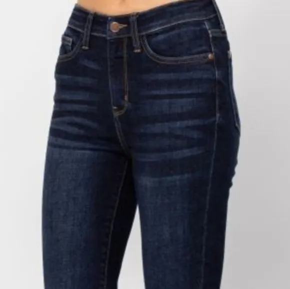 Judy Blue Skinny High-Rise Waist Denim Handsand Stretchy Jeans Slim Ankle Pants