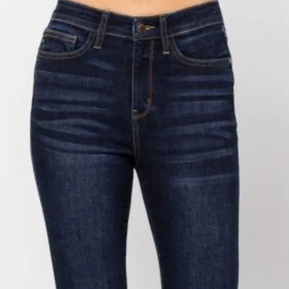 Judy Blue Skinny High-Rise Waist Denim Handsand Stretchy Jeans Slim Ankle Pants