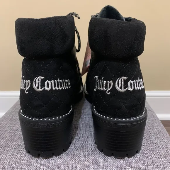 Juicy Couture Indulgence Hiker Black Boots Size 9.5