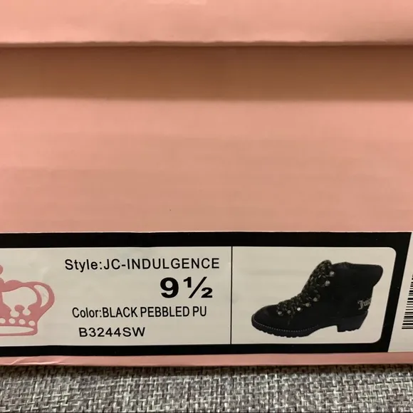 Juicy Couture Indulgence Hiker Black Boots Size 9.5