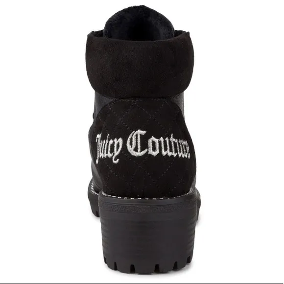 Juicy Couture Indulgence Hiker Black Boots Size 9.5