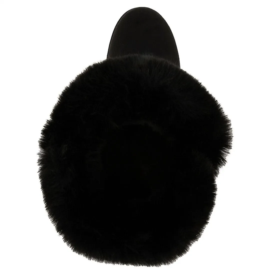 Juicy Couture Women's Slip On Winter Snow Boots Warm & Insulated Fur Lining Comfortable Fashion Booties-King 2-Black Micro-9