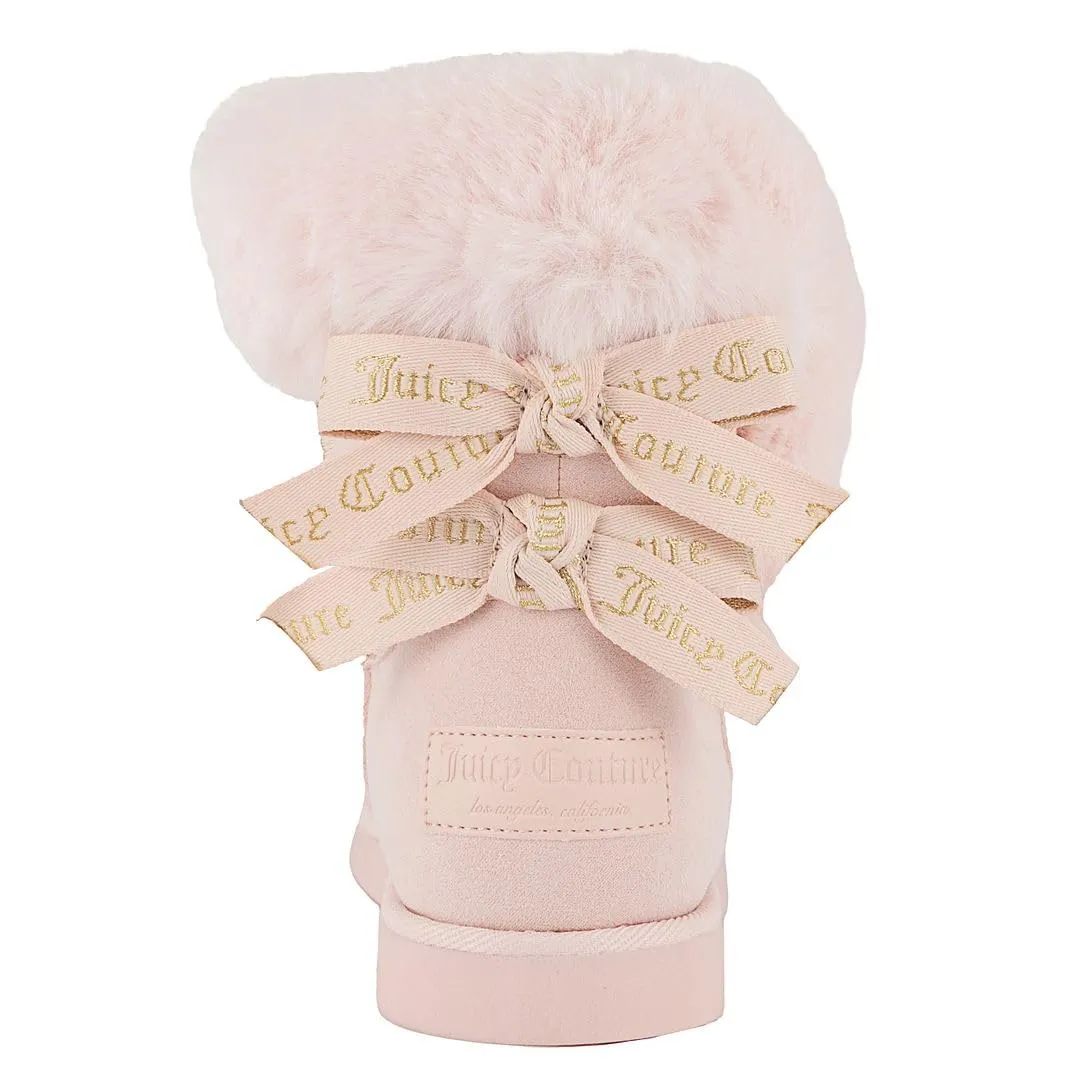 Juicy Couture Women's Slip On Winter Snow Boots Warm & Insulated Fur Lining Comfortable Fashion Booties-King 2-Blush Micro-11