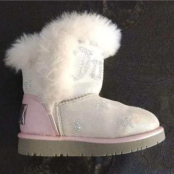 Juicy Couture Y2k Pink Lil Southgate Rhinestones Fur Boots Toddler's 5