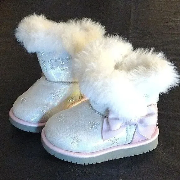 Juicy Couture Y2k Pink Lil Southgate Rhinestones Fur Boots Toddler's 5