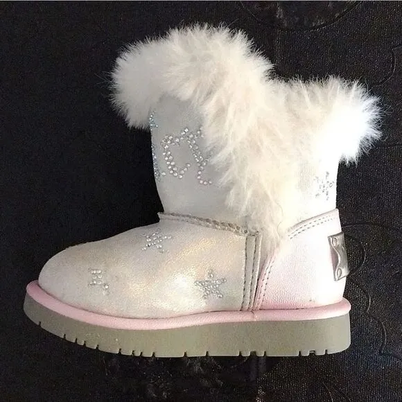 Juicy Couture Y2k Pink Lil Southgate Rhinestones Fur Boots Toddler's 5