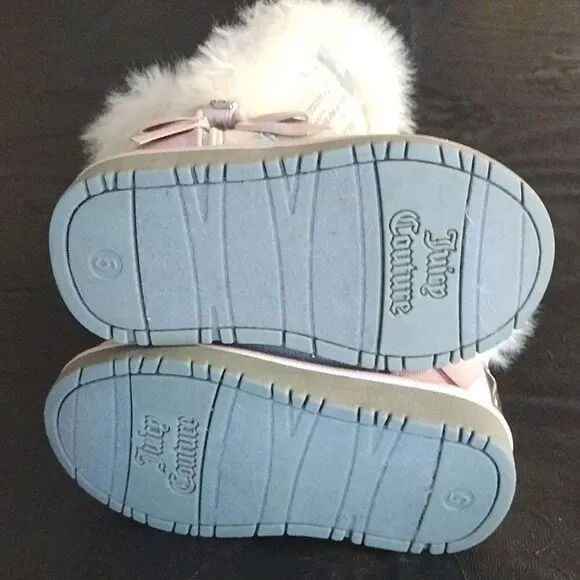 Juicy Couture Y2k Pink Lil Southgate Rhinestones Fur Boots Toddler's 5