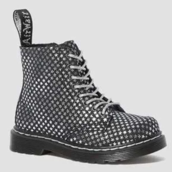 JUNIOR 1460 SUEDE METALLIC STAR BOOTS Size 2