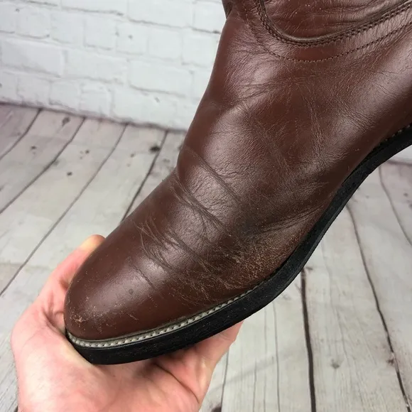 Justin Classic Roper Brown Leather Boot  Men's US 10
