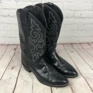 Justin Classic Western Black London Calf Foot Leather Boots Men's US 11D