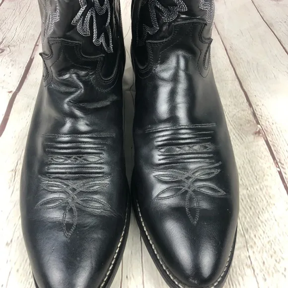 Justin Classic Western Black London Calf Foot Leather Boots Men's US 11D