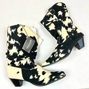 Justin’s Cow Print Suede Cowboy Boots