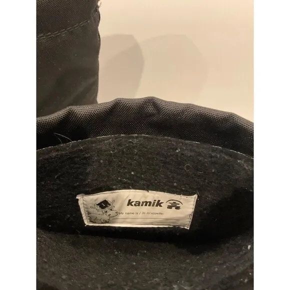 Kamik Black Waterproof Winter Snow Boots With Adjustable Drawstring Closure Insu