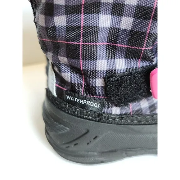 Kamik Mini T Snow Boots Toddler Girls 8 Black Pink Waterproof NEW