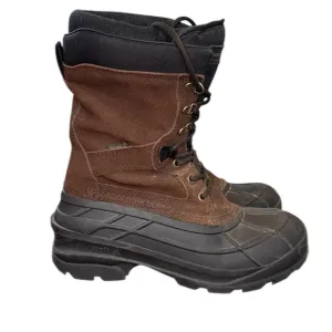 Kamik Nation Wide Brown and Black Rain &amp; Snow Boots with Waterproof Design Sz 9
