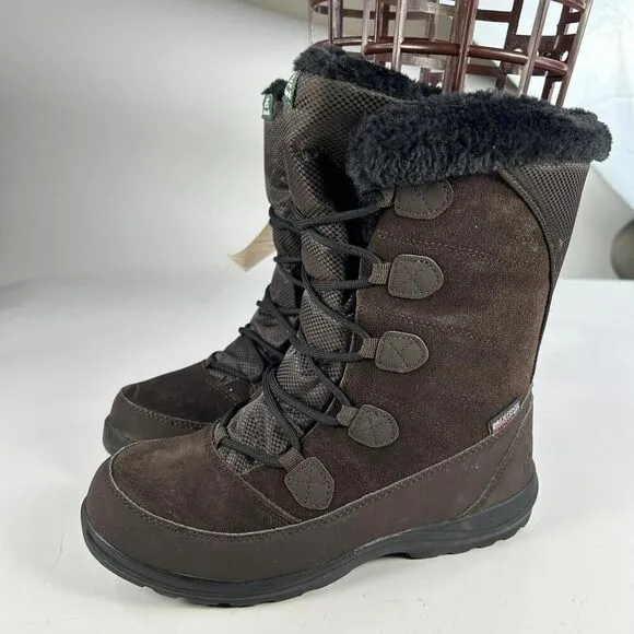 Kamik Women's Icelyns Boot US 7 Dark Brown Suede Winter Waterproof Boots NWT