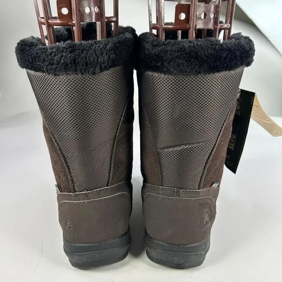 Kamik Women's Icelyns Boot US 7 Dark Brown Suede Winter Waterproof Boots NWT