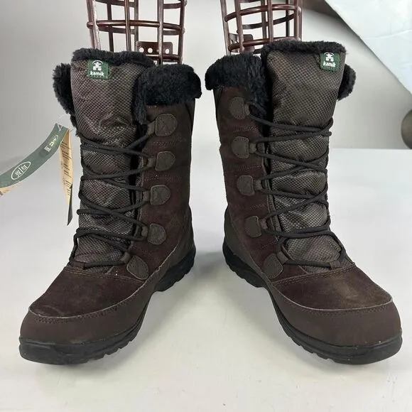 Kamik Women's Icelyns Boot US 7 Dark Brown Suede Winter Waterproof Boots NWT