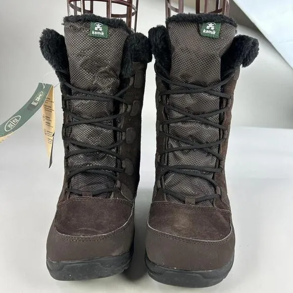 Kamik Women's Icelyns Boot US 7 Dark Brown Suede Winter Waterproof Boots NWT