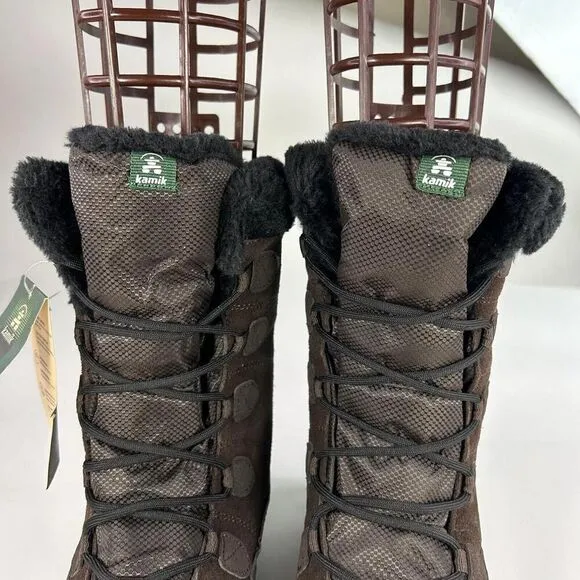 Kamik Women's Icelyns Boot US 7 Dark Brown Suede Winter Waterproof Boots NWT