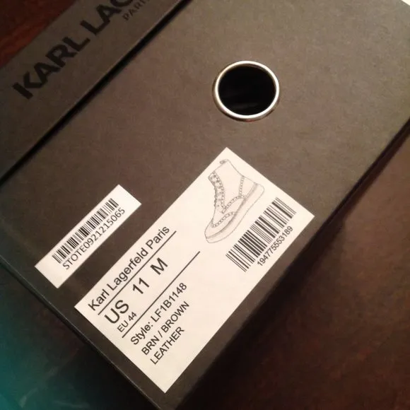 Karl Lagerfeld Paris Men's Brown Suede Wingtip Boots 11M New in Box