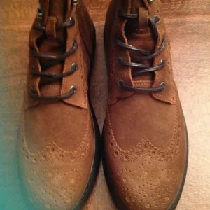 Karl Lagerfeld Paris Men's Brown Suede Wingtip Boots 11M New in Box