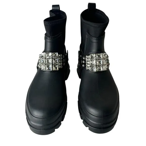 Karl Lagerfeld Paris Rylie Embellished Ankle Boots Black Size 9